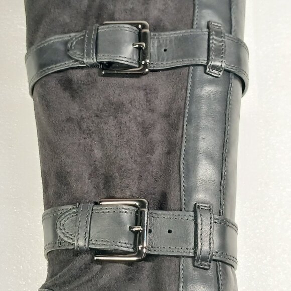 Cole Haan Black Leather & Suede Knee High Riding Boots Women's 8 17" Shaft EUC - Picture 7 of 16